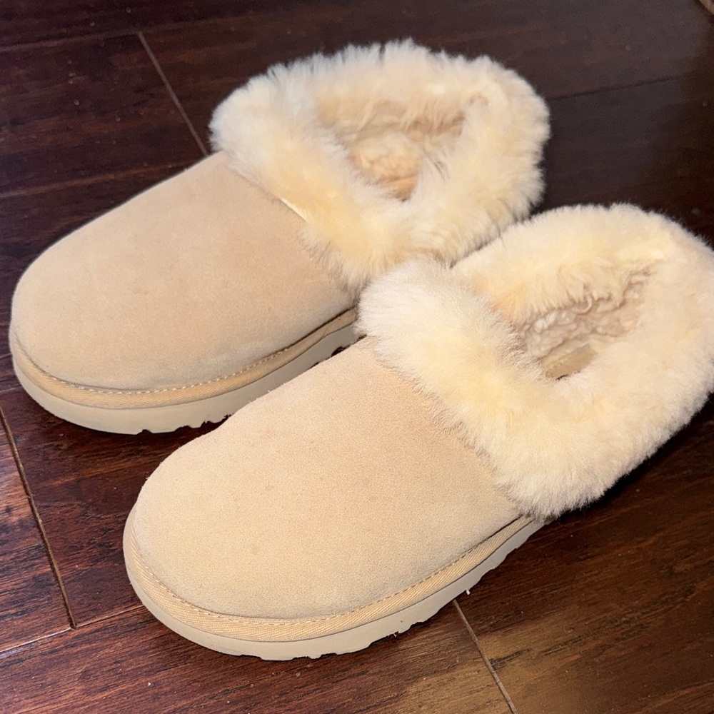 UGG Women's Beige Shearling Slippers